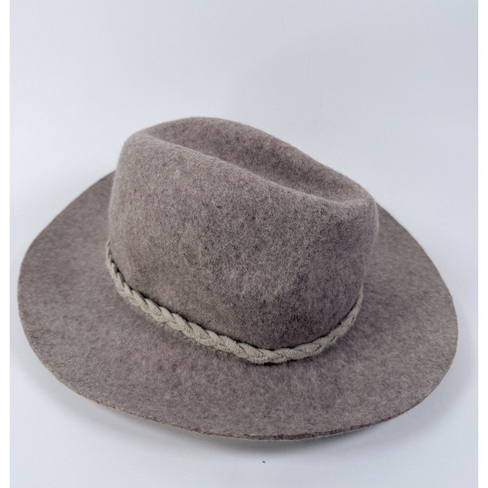 Lovely Bird Beige Wool Fedora Braid Trim Hat Oatmeal Tan Festival Heritage Indie